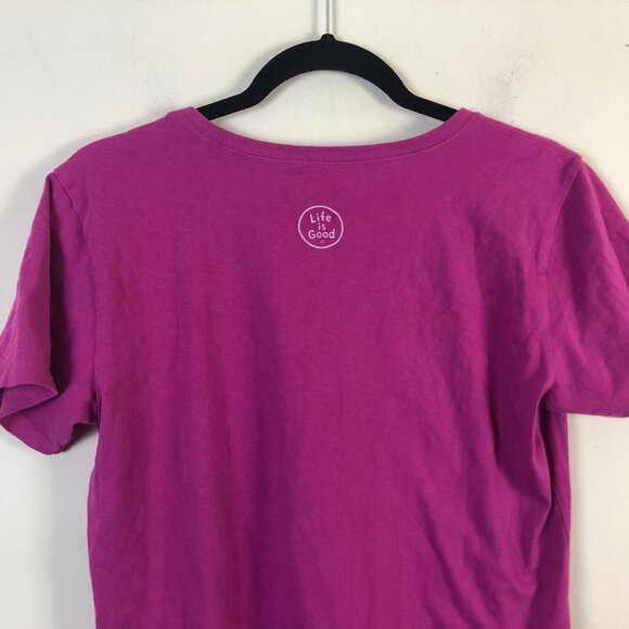 Life Is Good M T Shirt Short Sleeve V Neck Pullover Pink Logo All Together Now - Picture 4 of 5